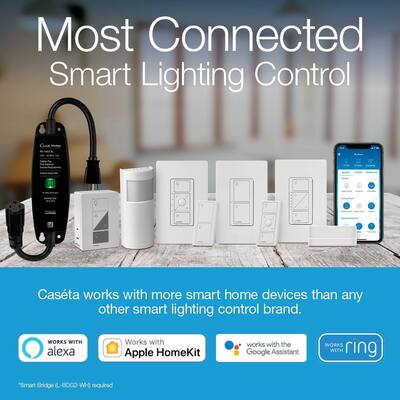 Caseta Smart Dimmer Switch Kit with Remote - White