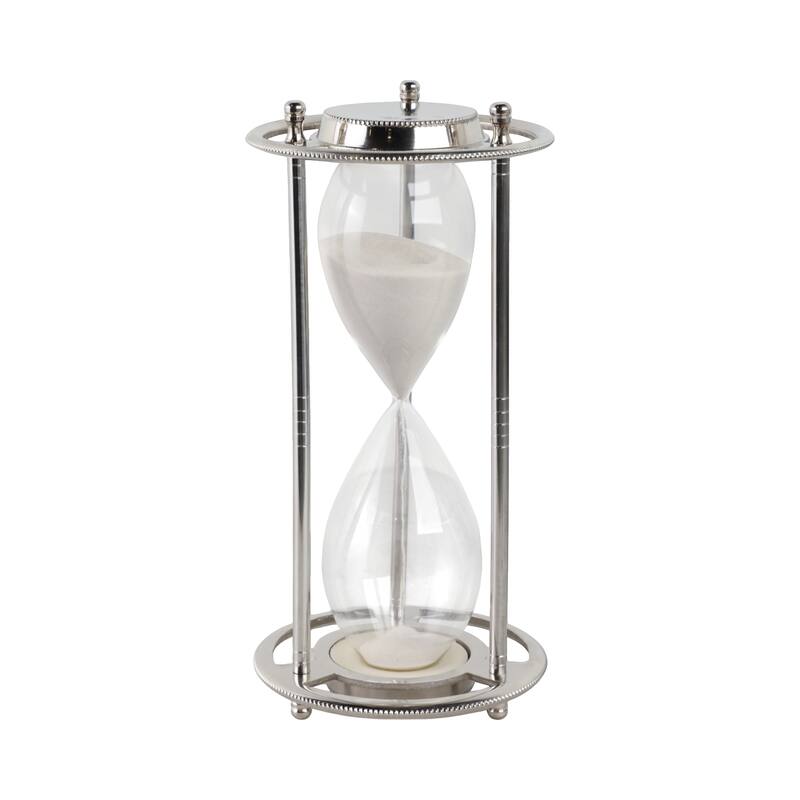 Metal Aluminum Hourglass Decorative Object Modern Contemporary Display - 5" x 5" x 11"
