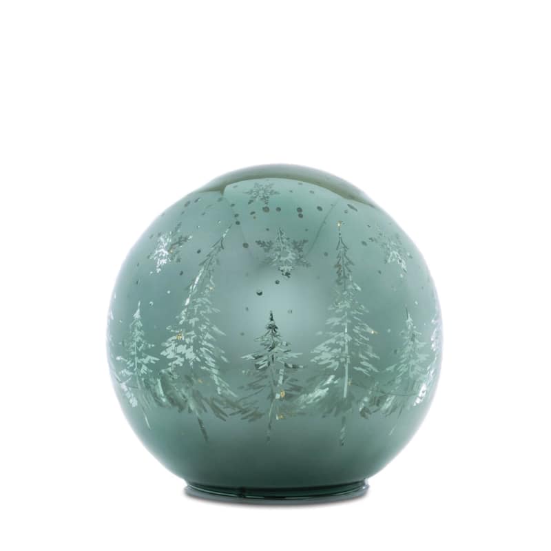 LED Lighted Pine Tree Globe Decorations - 7.75" - Set of 3
