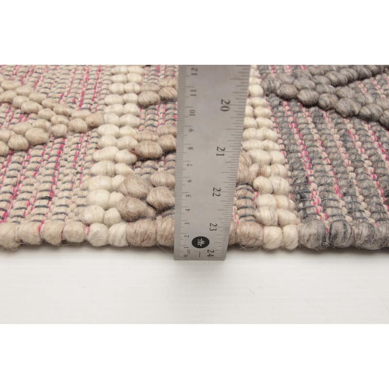 ECARPETGALLERY Braid weave Sienna Grey Wool Rug - 6'2 x 9'2