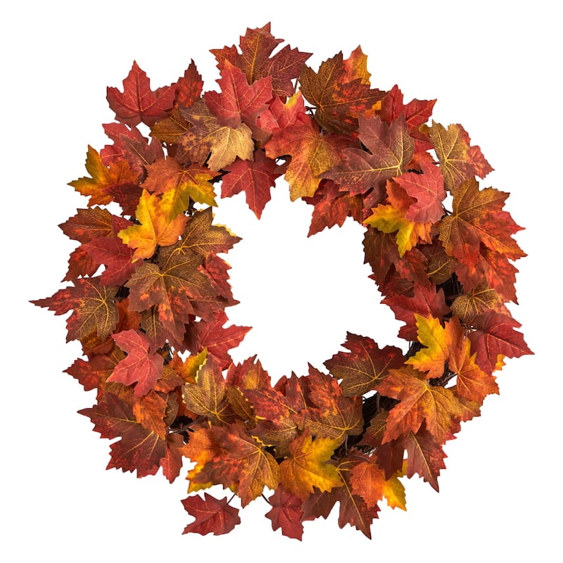 22" Maple Leaf Artificial Wreath - 22