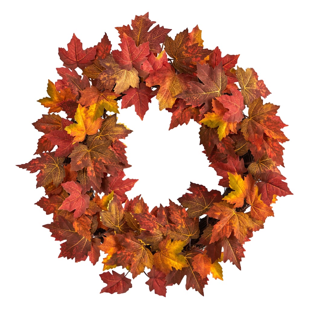 22" Maple Leaf Artificial Wreath - 22