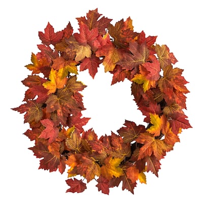 22" Maple Leaf Artificial Wreath - 22