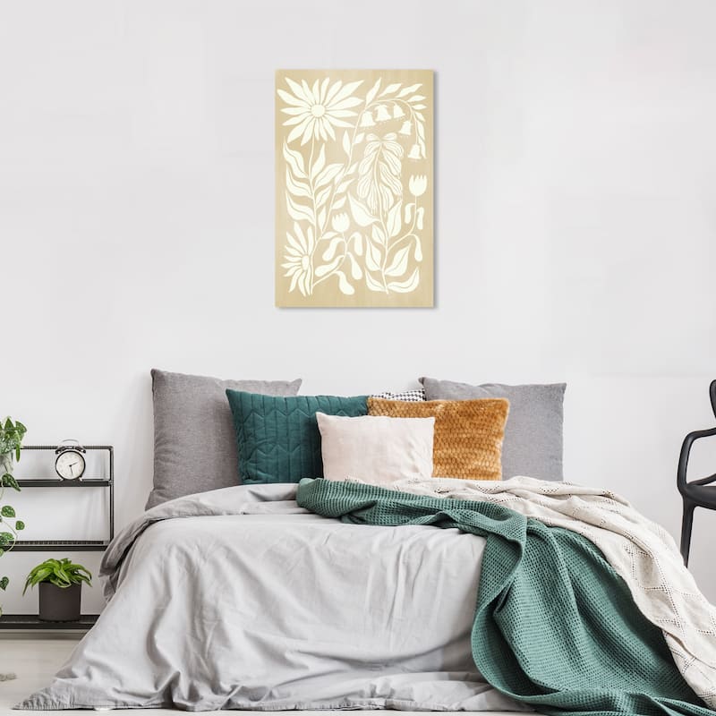 Wynwood Studio Canvas Floral Cream Abstract Floral White and Cream White Modern & Contemporary Wall Art Canvas Print - 36 x 24