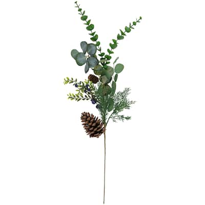 32" Blueberry Eucalyptus Pine Artificial Christmas Spray