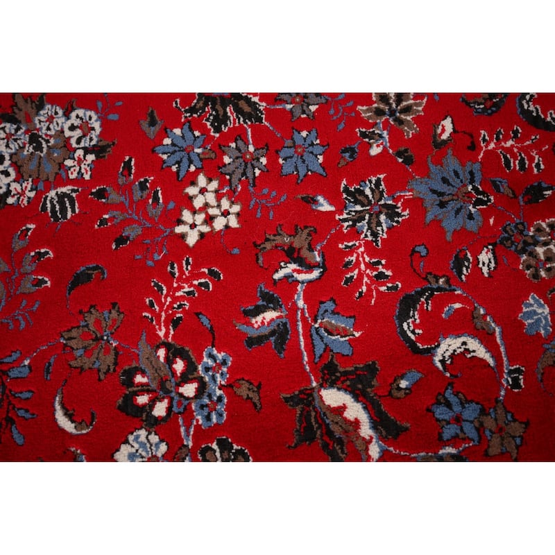 Medallion Red Kashan Turkish Area Rug Machine Made Carpet - 9'8" x 13'3"
