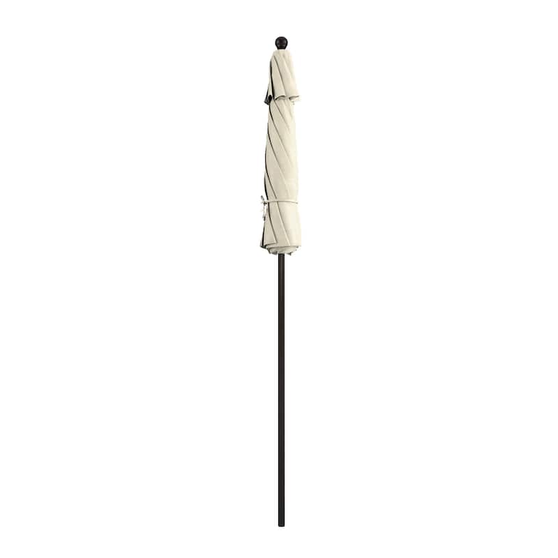 California Umbrella 7.5' Venture Series Patio Umbrella, Bronze Aluminum Pole Fiberglass Ribs Push Lift, Sunbrella Cilantro