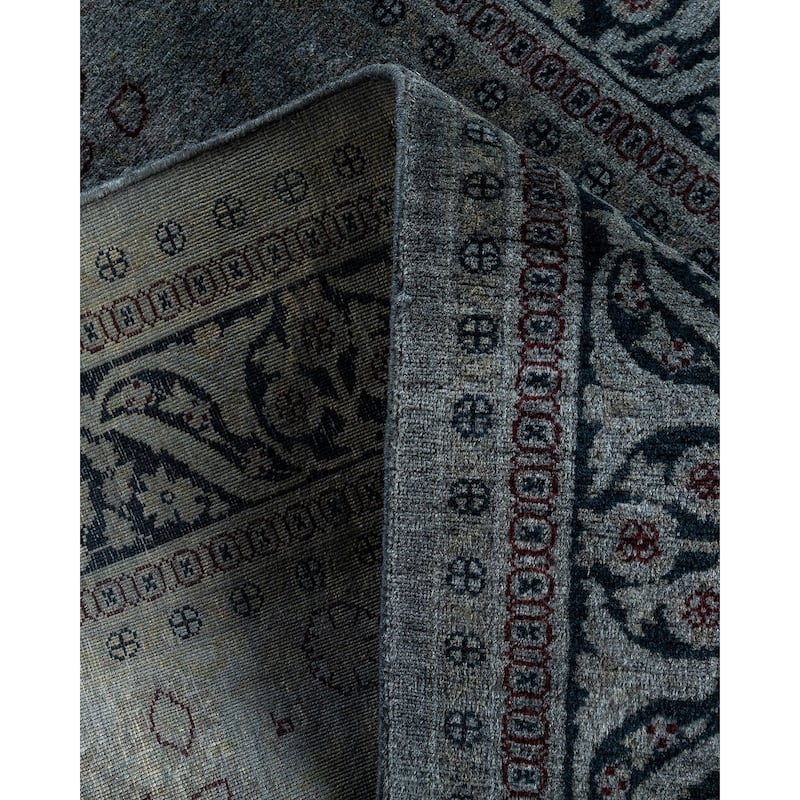 Fine Vibrance One-of-a-Kind Hand-Knotted Area Rug - Gray, 3' 2" x 5' 3" - 3' 2" x 5' 3"
