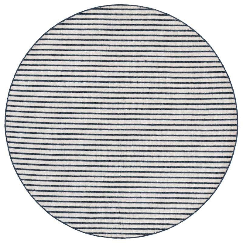 SAFAVIEH Handmade Vermont Ingried Wool Rug - 6' Round - Navy/Blue