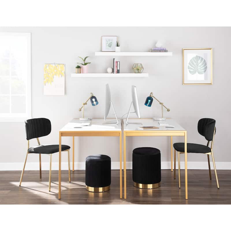 Silver Orchid Fein Gold Glam Velvet Chair (Set of 2)