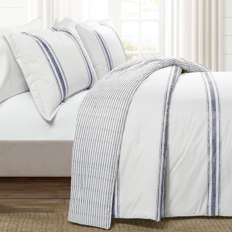 Lush Decor Farmhouse Stripe 3-piece Comforter Set