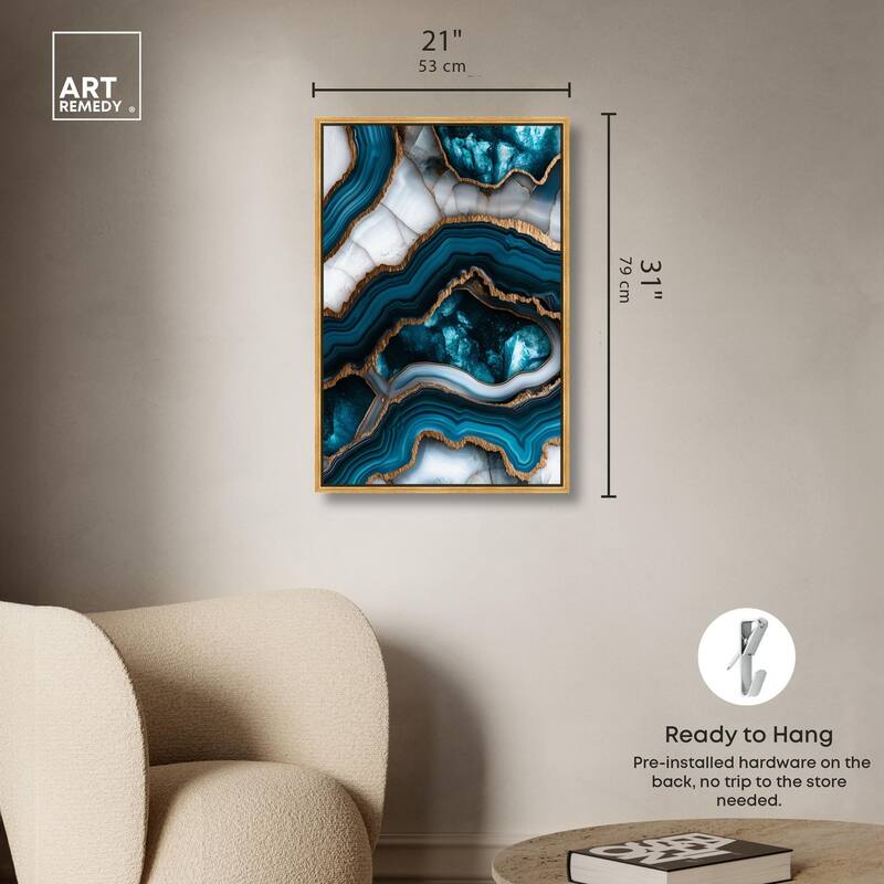 Teal Tectonic III Canvas by Art Remedy