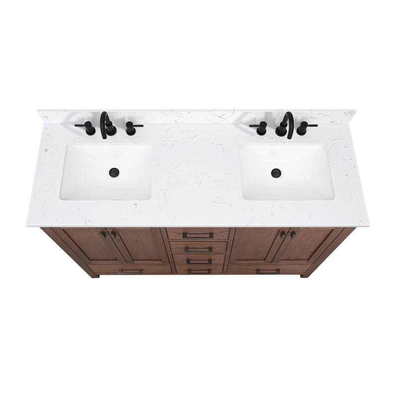 Avanity Modero 60 in. Double Sink Bathroom Vanity with Engineered Stone Top - 61"W x 22"D x 35"H