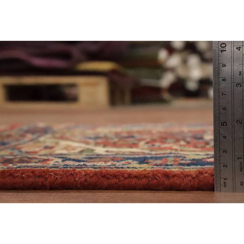 Hand Knotted Oriental 100% Wool Carpet Traditional Medallion Oranges & Rust Heriz (serapi) Area Rug - 3' 0'' X 2' 0''