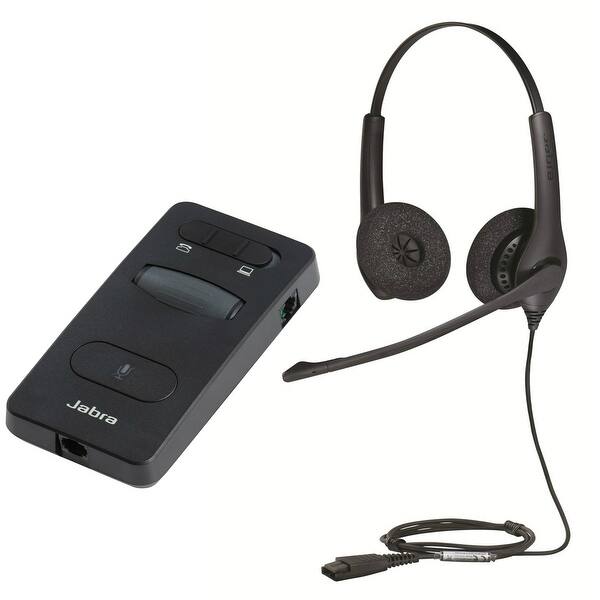 Shop Jabra Biz 1500 Qd Duo Stereo Corded Headset With Link 860 Headset Amplifier Overstock 15385087