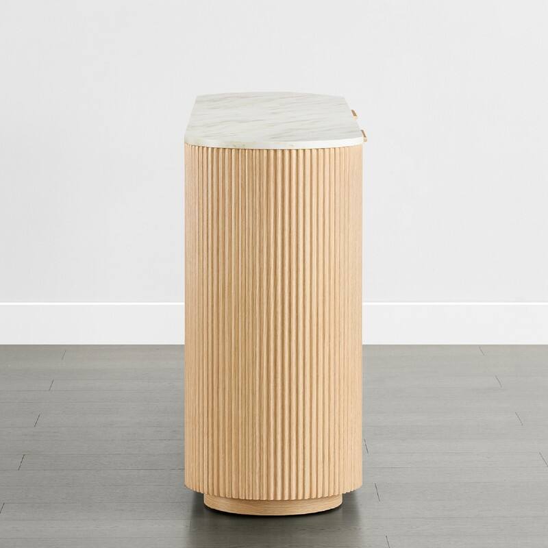 Spruce & Spring 70-inch Wide Modern Sideboard Cabinet with Semi-Cylindrical Columns