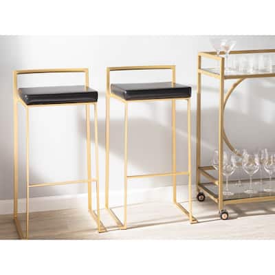 Silver Orchid Forrest Gold Stackable Fully Welded Bar Stool (Set of 3)