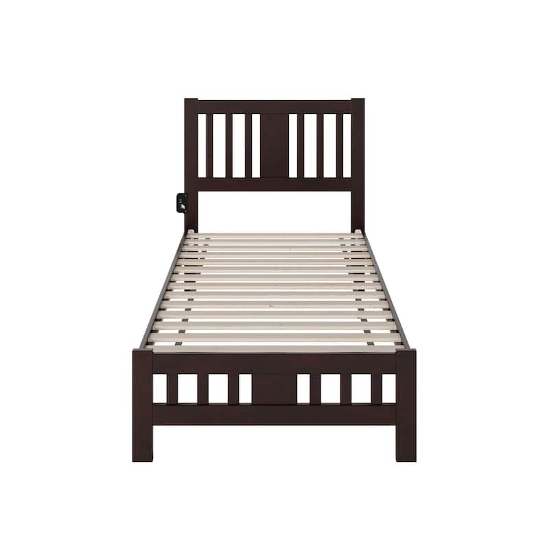 Tahoe Twin XL Platform Bed with Footboard in Espresso