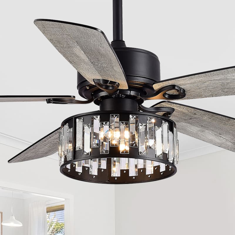 52" 5-Blade Farmhouse Ceiling Fan with Lights Remote Control