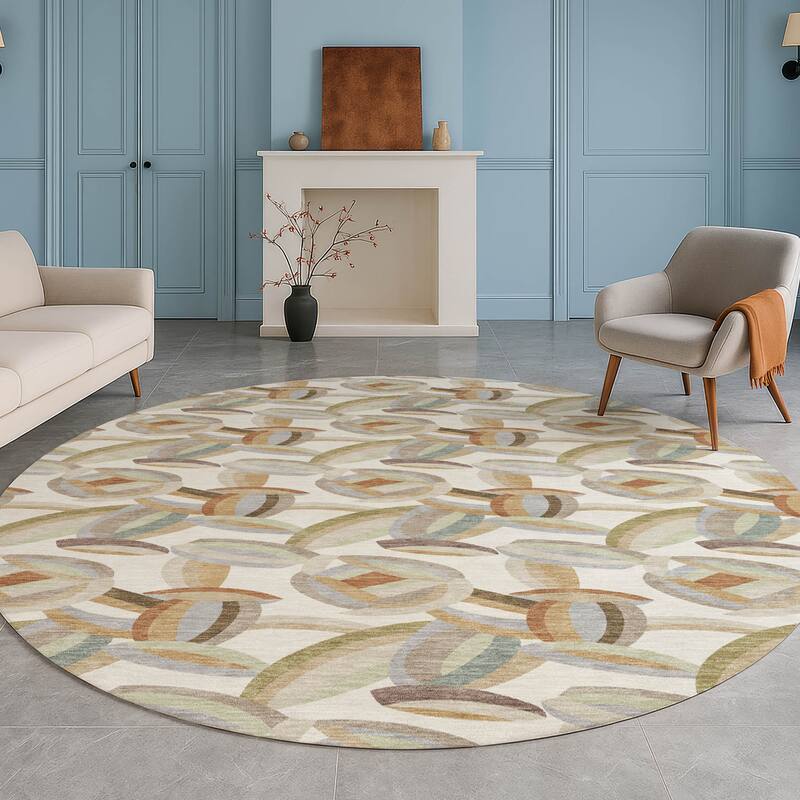 Machine Washable Indoor/ Outdoor Modern Heli Chantille Rug