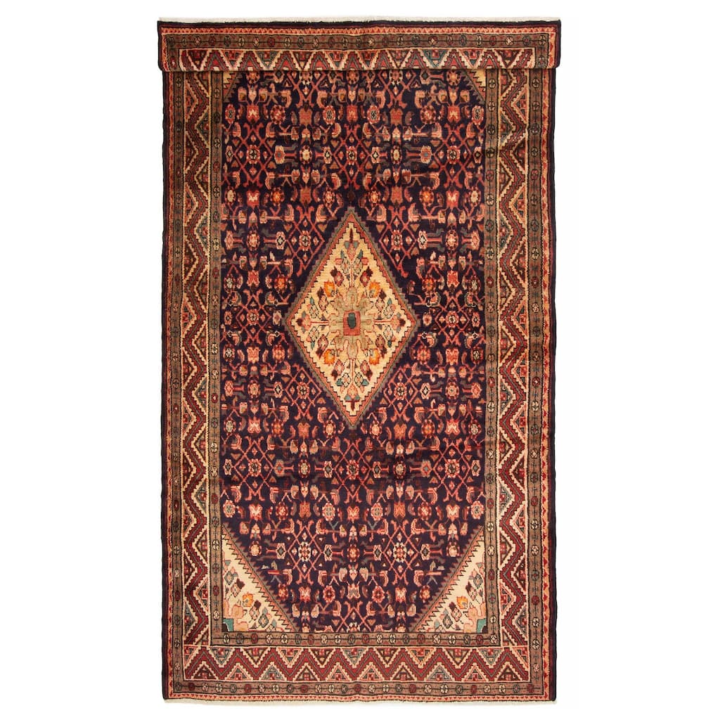 ECARPETGALLERY Hand-knotted Andelz Navy Wool Rug - 4'11 x 9'8