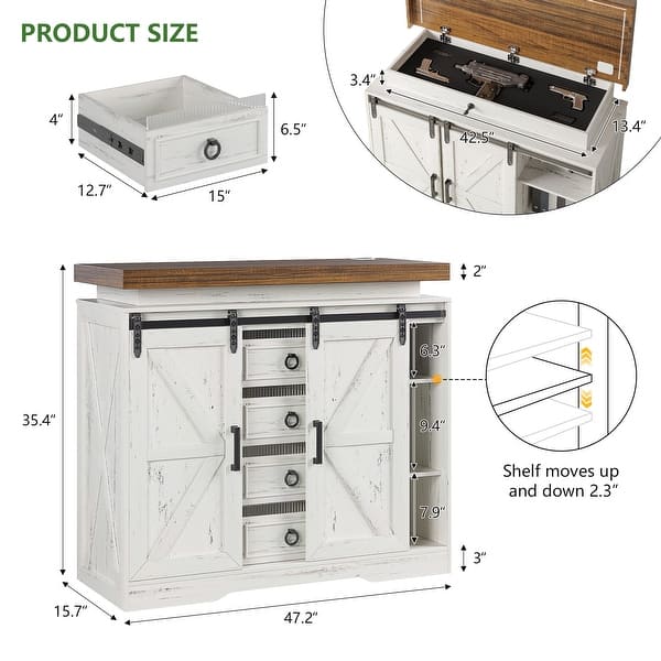Sideboard Lock Sideboard With Hidden Gun Lock And Led Lights - Bed Bath & Beyond ...