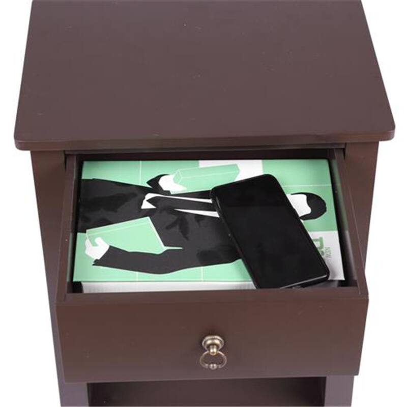 Modern Nightstand with Drawer and Shelf Stylish and Functional Bedside Table for Organized Living