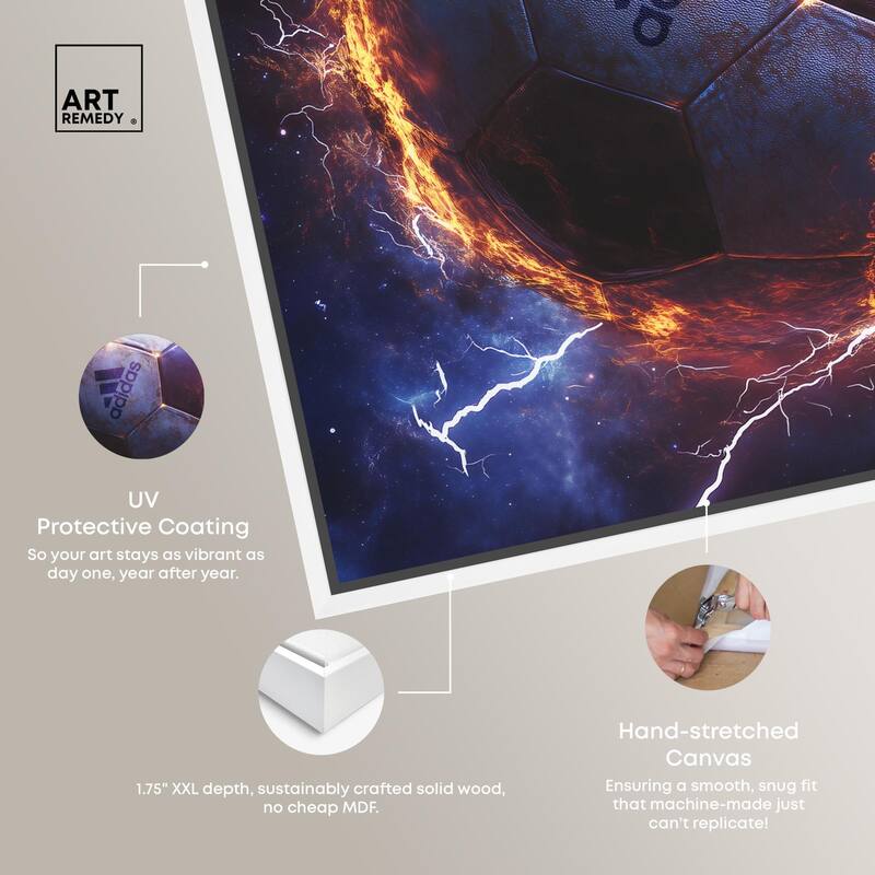 Electrify Soccer Ball Canvas by Art Remedy