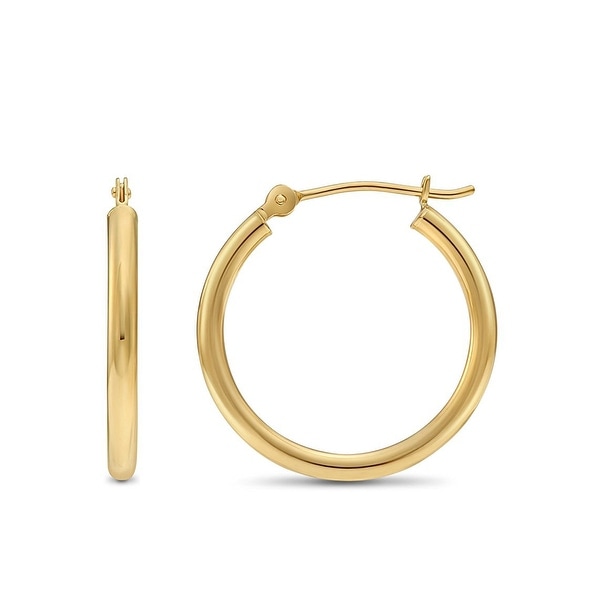Pori Jewelers 14K Solid Gold 2x20MM High Polished Hoop Earrings BOXED. Opens flyout.