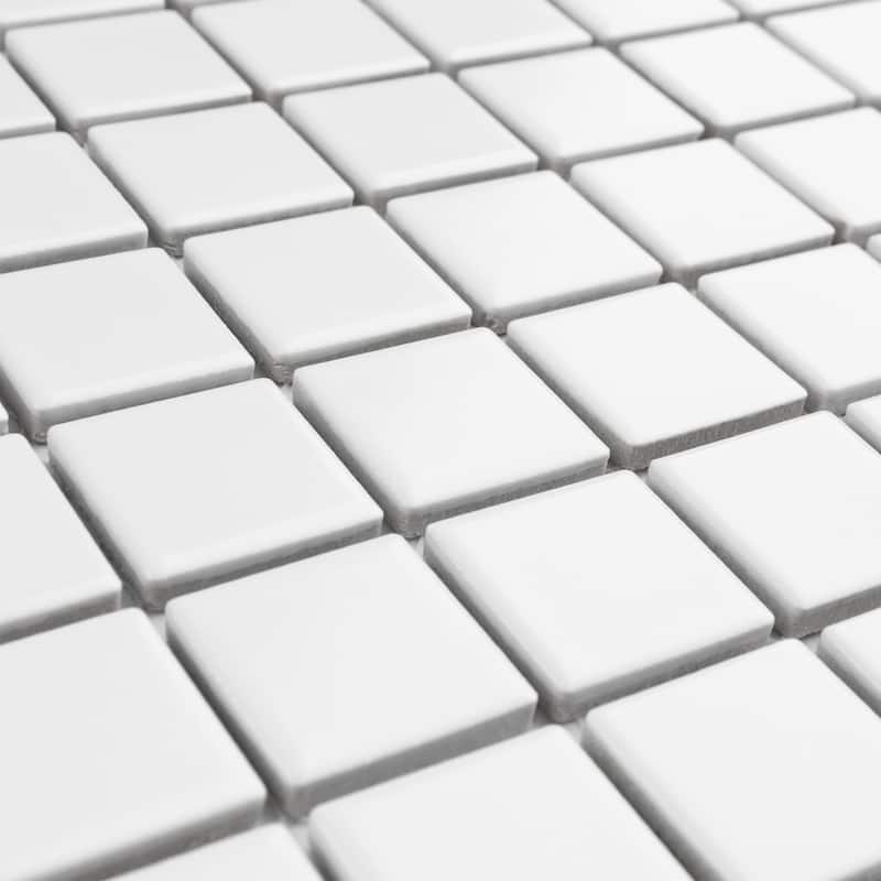 Merola Tile Metro 1" Square Matte White 10-3/4" x 11-3/4" Porcelain Floor and Wall Tile