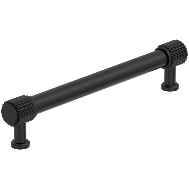 Amerock BP37805 Farewind 6-5/16" Center to Center Fluted Bar Cabinet - Matte Black