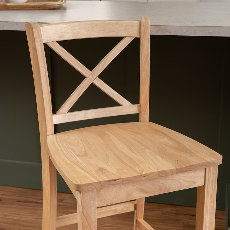Amravati Wooden X-Back 24-Inch Counter Stool