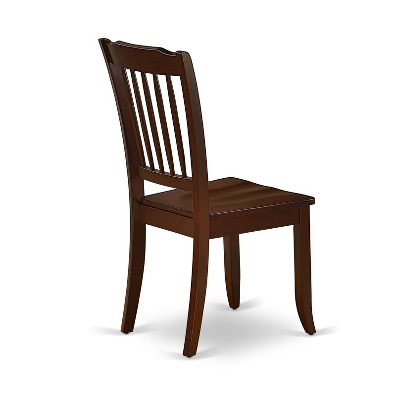 East West Furniture Dining Table Set- a Dining Table with Pedestal and Wood Seat Chairs, Mahogany(Pieces Options)
