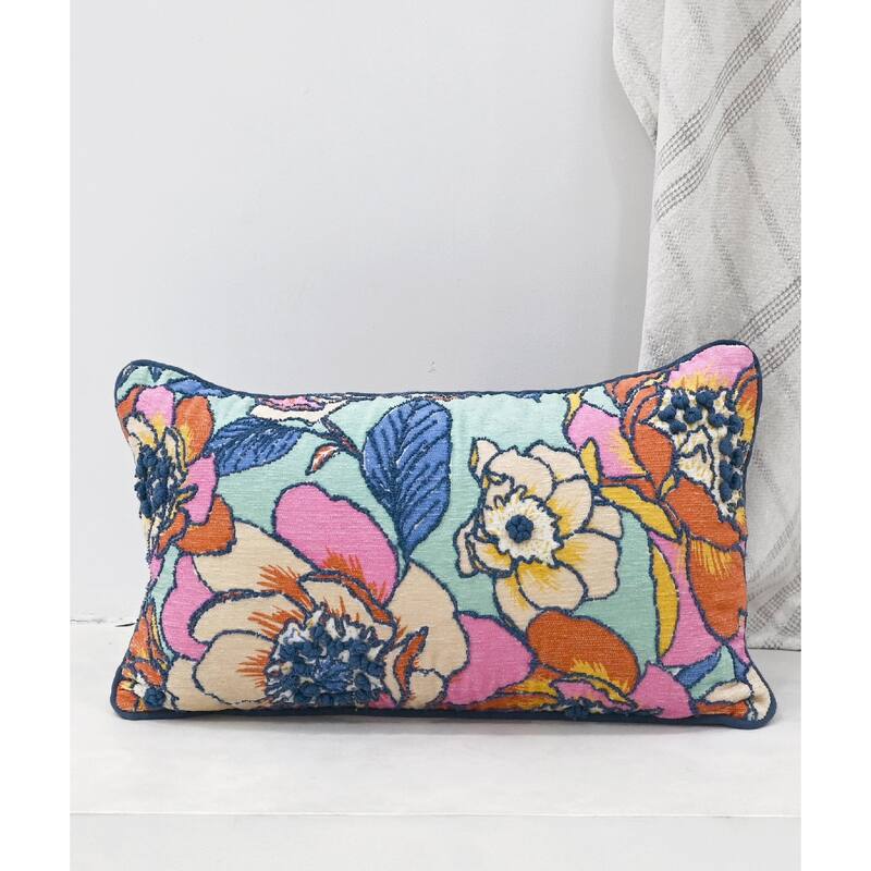 Vibhsa Novelty Decorative Pillow with Machine Embroidery 14" x 24"