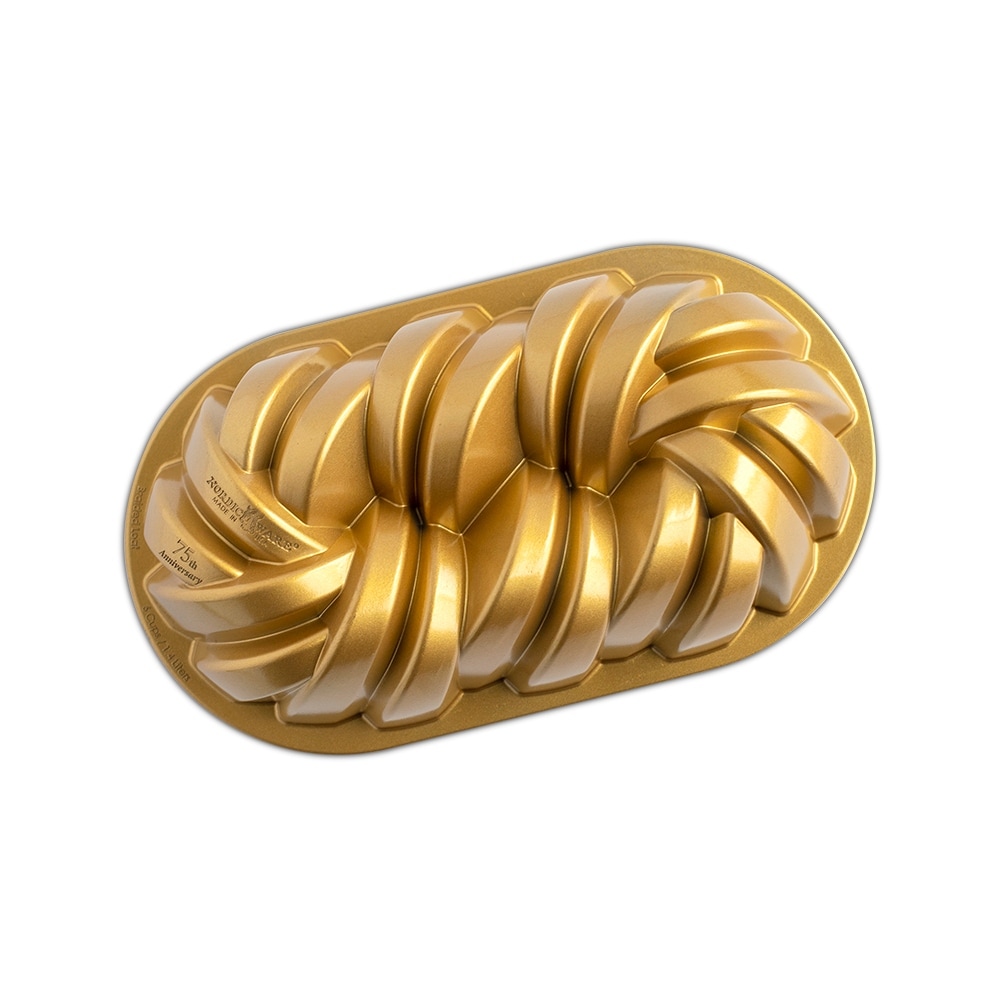 Nordic Ware 75th Anniversary Braided Mini Bundt Pan - Gold