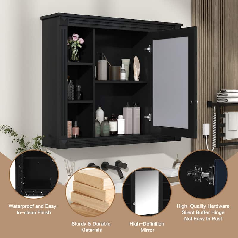 35'' x 28'' Wall Mounted Bathroom Medicine Cabinet - 35" x 7" x 29"