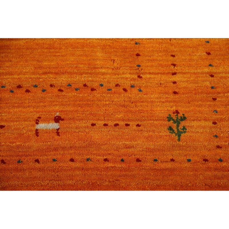 Hand Knotted Oriental 100% Wool Carpet Tribal Tribal Oranges & Rust Gabbeh Area Rug - 7' 6'' X 5' 1''