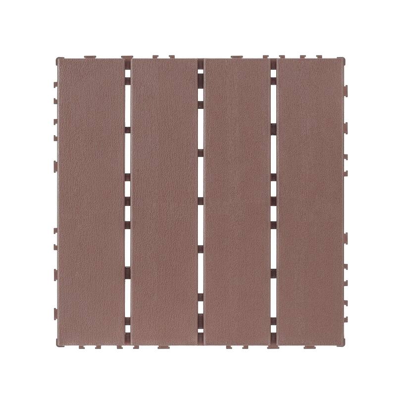 Plastic interlocking decking tiles, 44 packs of terrace decking tiles, 12 inches x 12 inches waterproof