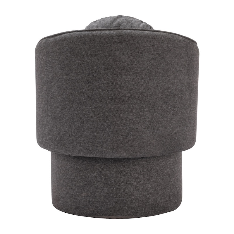HomeRoots 28" Gray Fabric Barrel Chair And Toss Pillow - 28' X '32.3' X '26