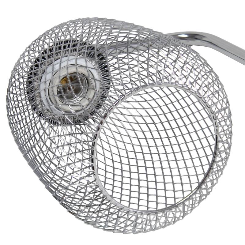 Desk Lamp with Mesh Wire Shade - 19" - Chrome Finished