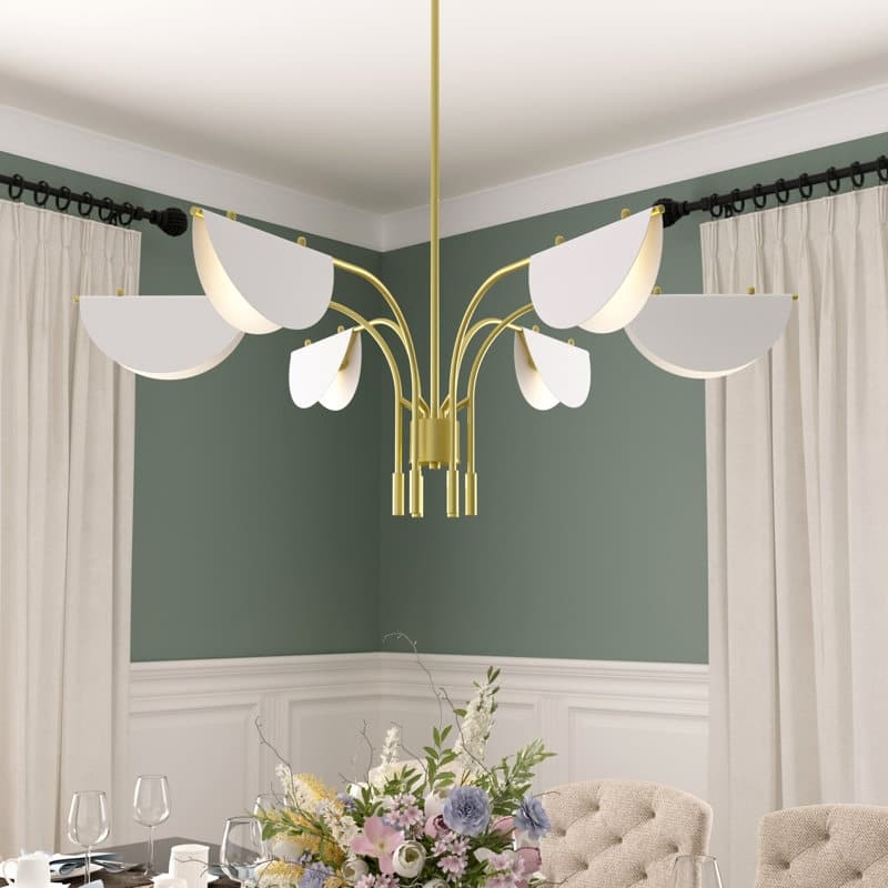 Acroma - 6 Light Black Steel & Glass Dimmable Linear Chandelier