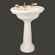 preview thumbnail 3 of 9, Laura Wall Mount Sink 18" White Ceramic Wall Hung Floating Vessel Sink with Overflow and Single Faucet Hole Renovators Supply