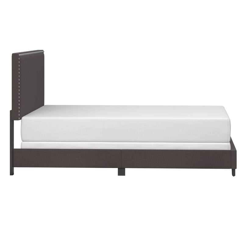 Gayle Nailhead Trim Upholstered Bed, by Hillsdale