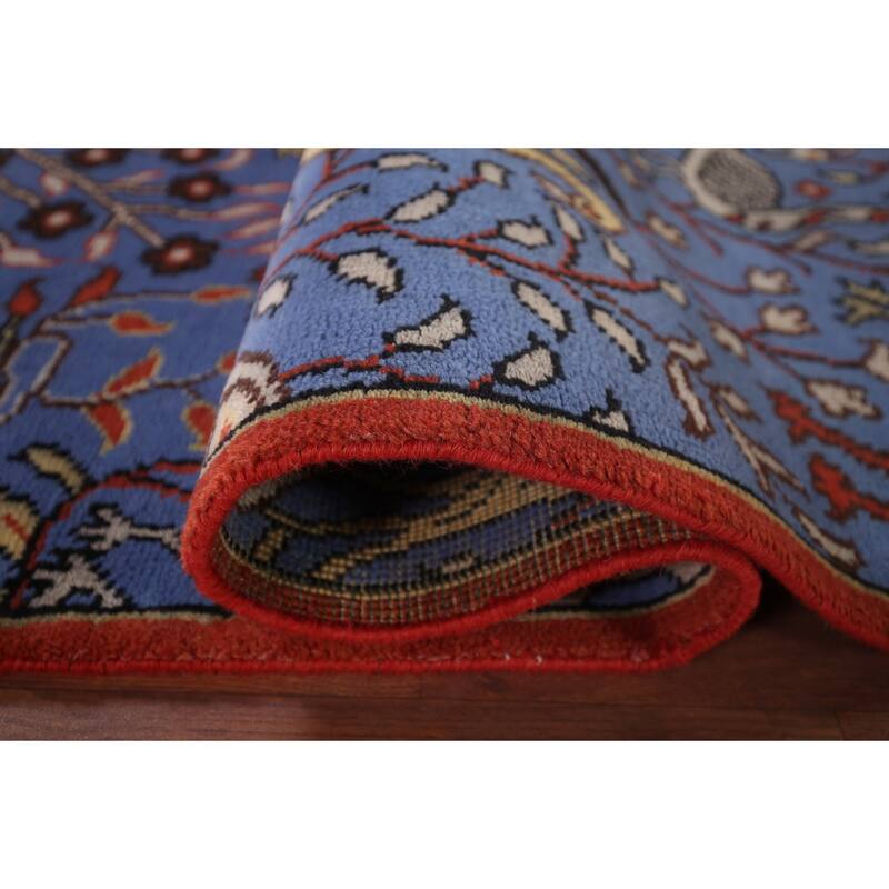 Animals Blue Design Ziegler Indian Runner Rug Handmade Wool Carpet - 2'6"x 7'11"