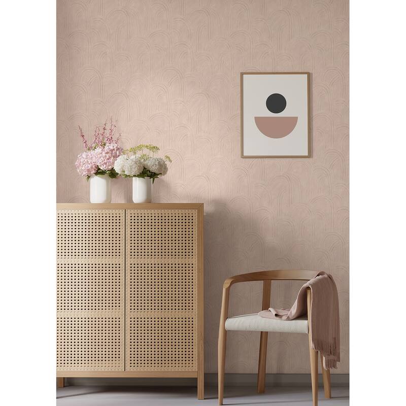 Sarah + Ruby Cabo Pink Rippled Arches Wallpaper