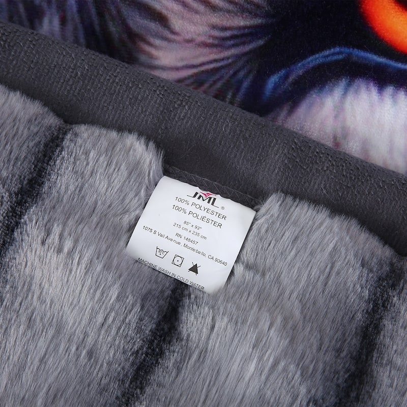 Warm Fleece Blanket Striped Fluffy Plush Bed Blanket 85"x93", 9lbs