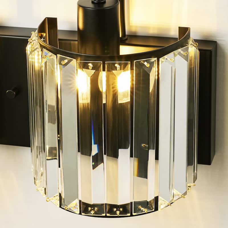 3-Light Modern Luxury Metal & Crystal Vanity Wall Light for Bathroom