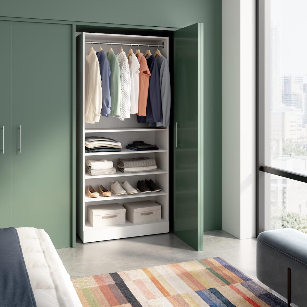 Bestar Florence 36W x 16D Modular Closet System Tower with Shelves