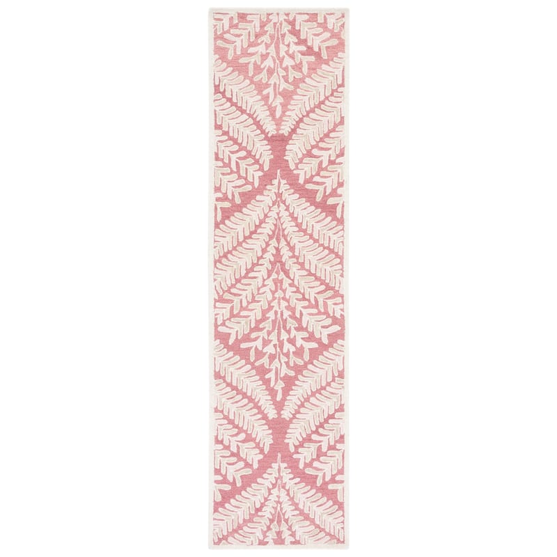 SAFAVIEH Handmade Capri Kert Wool Rug - 2'3" x 7' Runner - Pink/Ivory