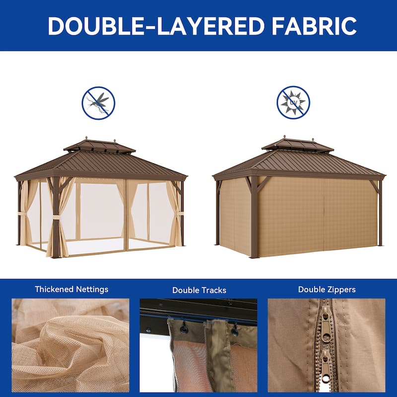 Outdoor Brown Metal Canopy Gazebo
